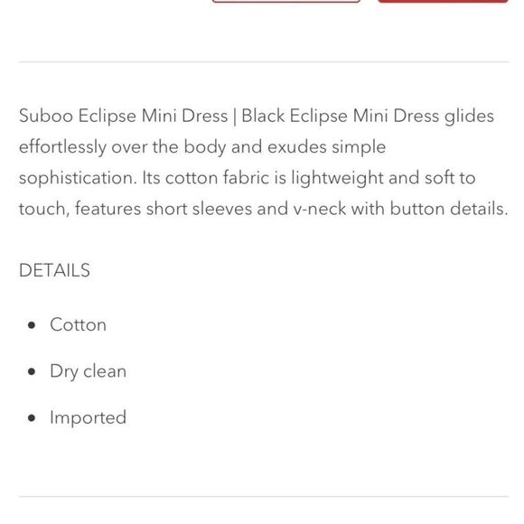 Suboo Eclipse cotton mini dress NWT - Picture 5 of 10